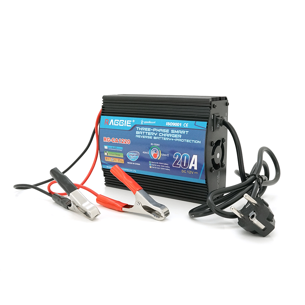 37358 Зарядний пристрій RAGGIE RG-CA1220A для акумулятора 12V-20A, крокодили, Q16 - Зображення 1