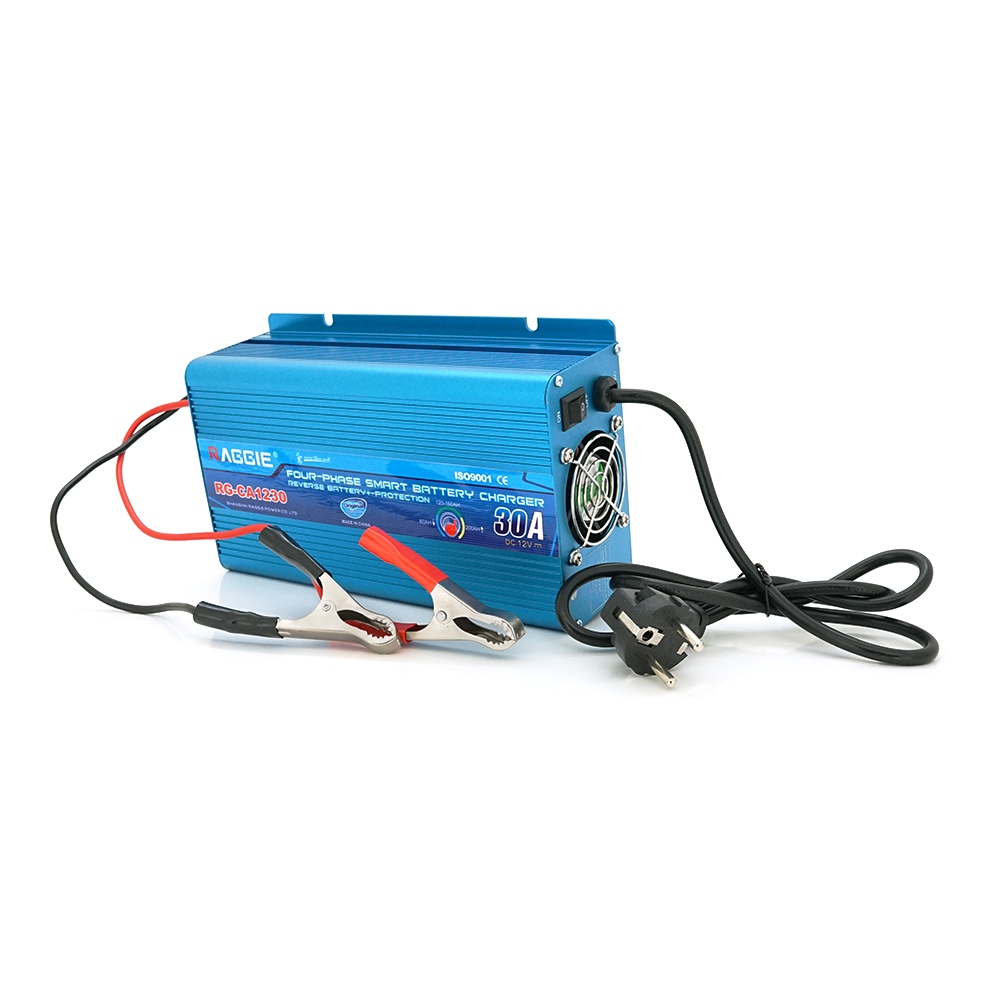 37359 Зарядний пристрій RAGGIE RG-CA1230A для акумулятора 12V-30A, крокодили, Q12 - Зображення 1
