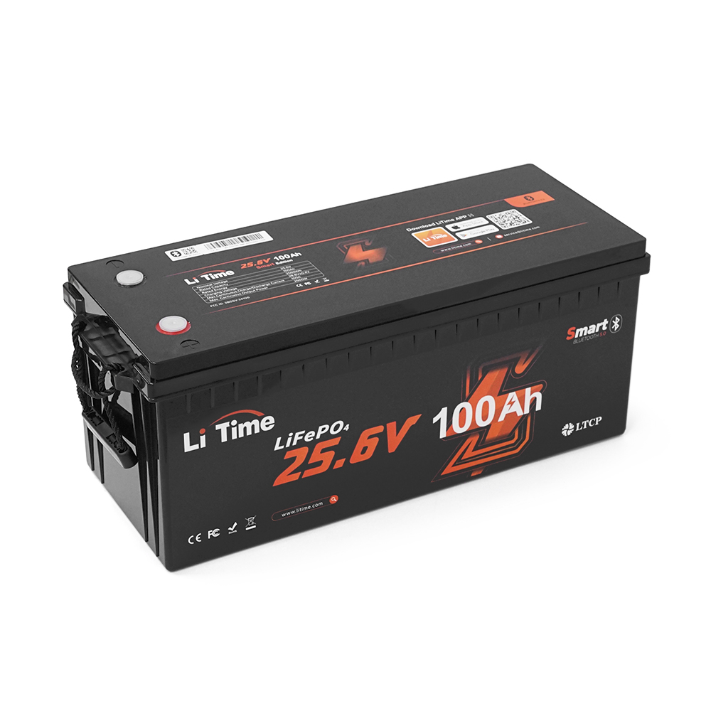 38302 Акумуляторна батарея LiFePO4 Li-TIME 25.6V 100Ah BT, 2560Wh, BMS 100A, 532*207*215мм - Зображення 1