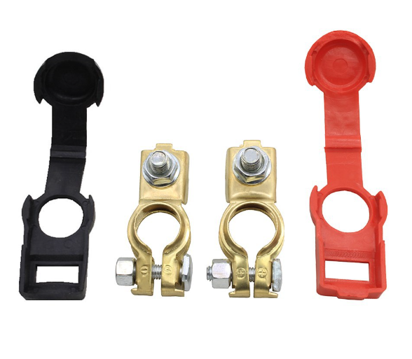 Клема для свинцево-кислотного акумулятора D2, метал омеднений, 2 штуки в упауовці, ціна за упаковку