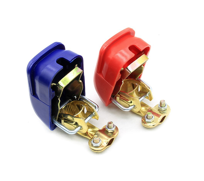 39430 Клема для свинцево-кислотного акумулятора D1, метал + планкована мідь 1,5мм, 2 штуки в упаковці, ціна за упаковку - Зображення 1