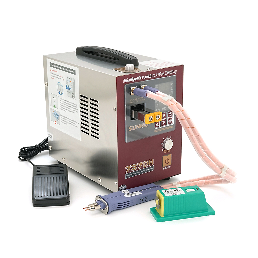 39819 Апарат точкового зварювання конденсаторний SUNKKO 737DH, Ni-Cd, Ni-MH, Li-Ion, стрічка 0,35 мм, струм 120-1200А, 73V, 220V, t=1-80ms, 4,3kW - Зображення 1