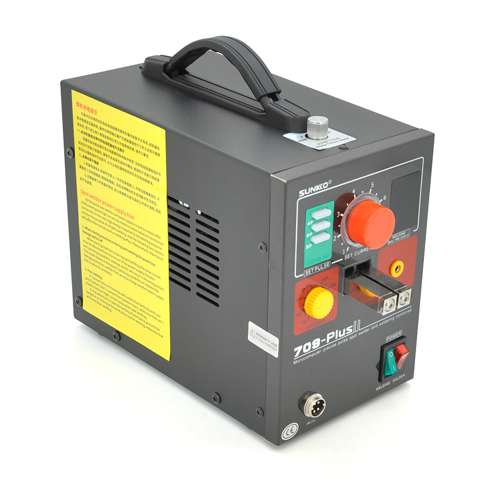 39829 -Апарат точкового зварювання конденсаторний SUNKKO S709 PLUS, Ni-Cd, Ni-MH, Li-Ion, стрічка 0,5-0,35 мм, струм 80-800А, 220V, 16 мм2, U=20V, 4.3kW - Зображення 1