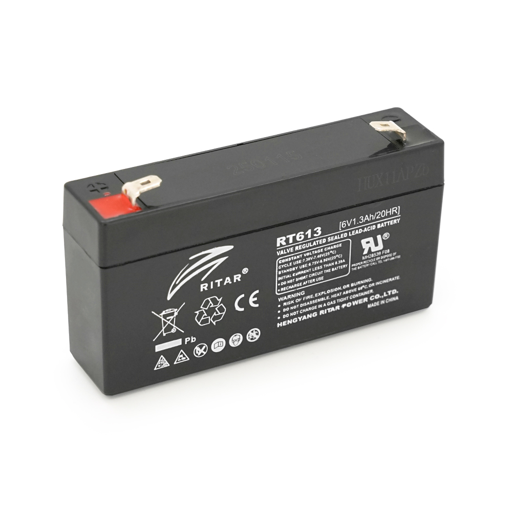 40972 Акумуляторна батарея AGM RITAR RT613, Black Case, 6V 1.3Ah ( 97х24х 52 (58) ) Q20 - Зображення 1