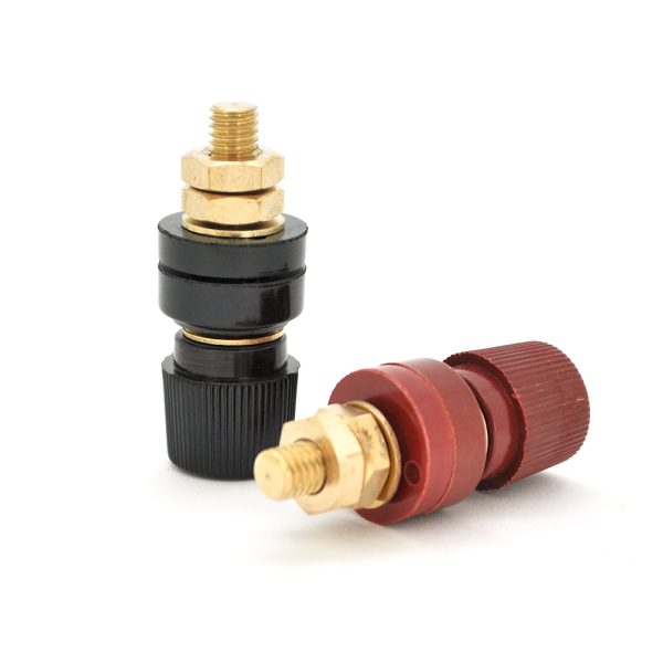 Мідна гвинтова клема 8mm чорна + червона продаються парою