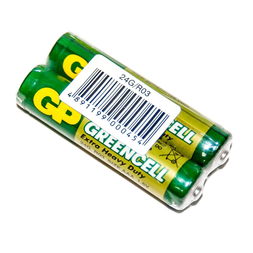04608 Батарейка сольова GP Greencell 24G-S2, AAA, 2 шт у вакуумній упаковці, ціна за упаковку - Зображення 1