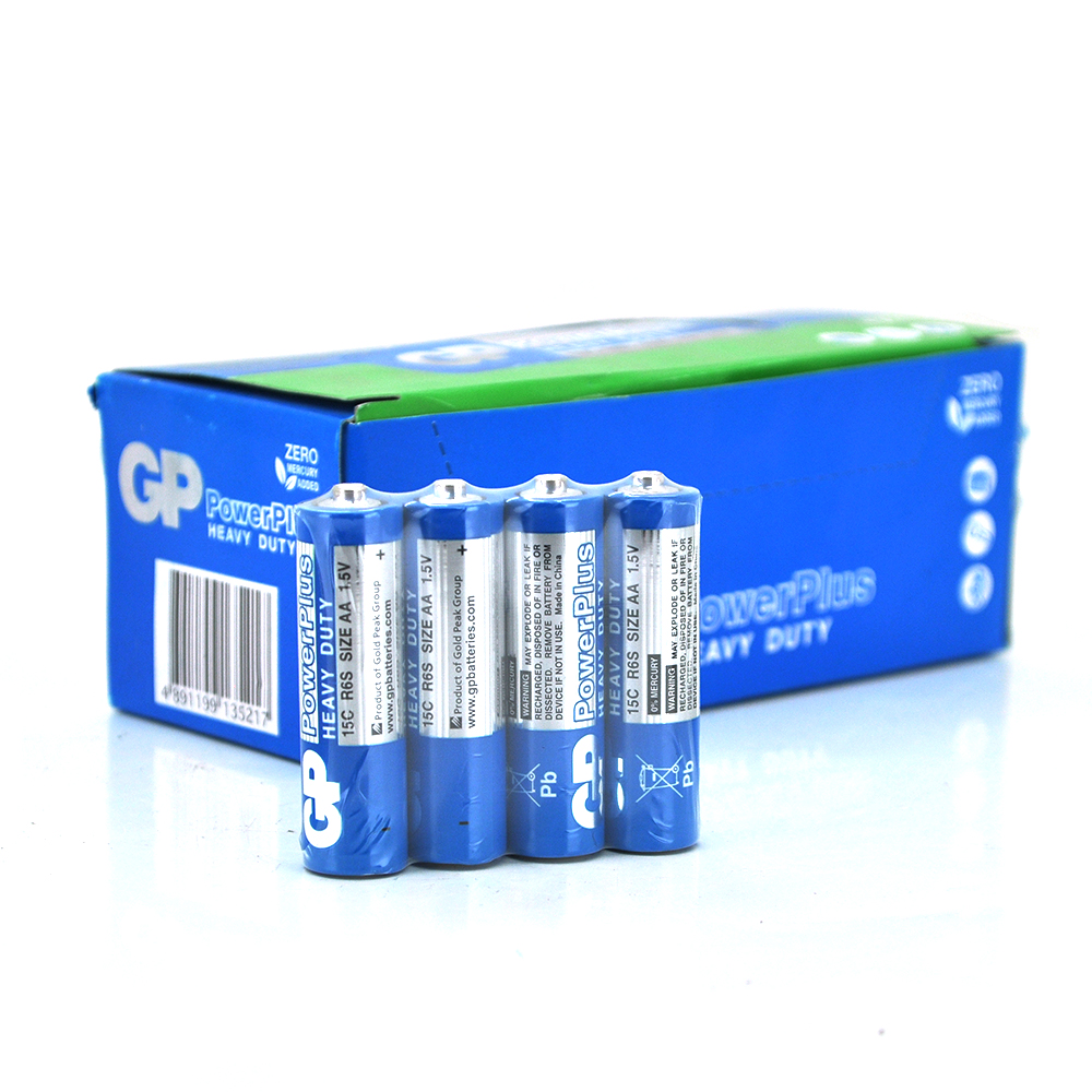 04609 Батарейка сольова GP PowerPlus 15C-IS4, AA, 4 шт у вакуумній упаковці, ціна за упаковку - Зображення 1