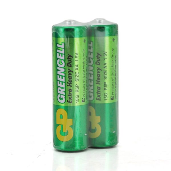 Батарейка сольова GP Greencell 15G-2S2, AA, 2 шт у вакуумній упаковці, ціна за упаковку