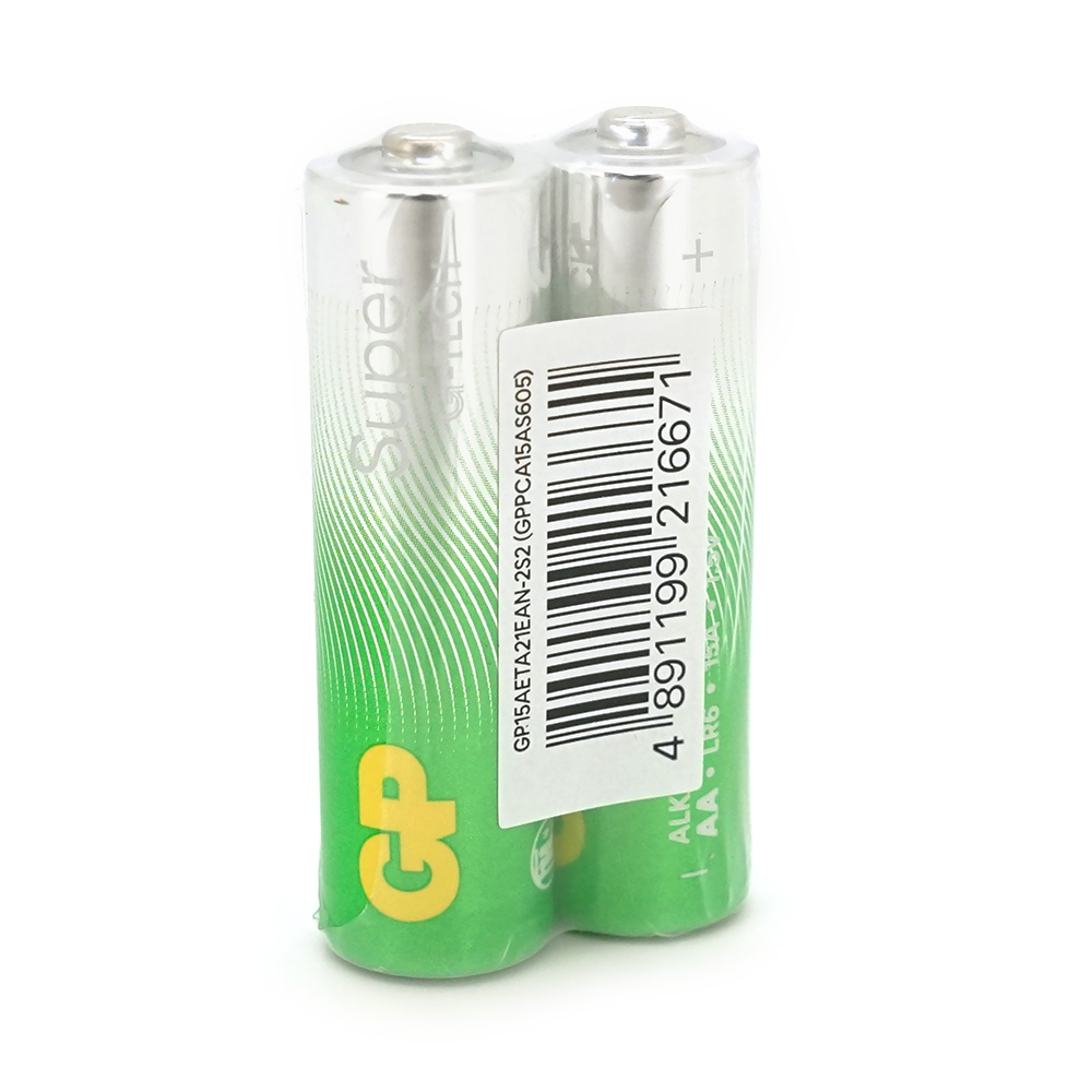 04618 Батарейка GP Super 15A-S2, лужна AA, 2 шт у вакуумній упаковці, ціна за упаковку - Зображення 1