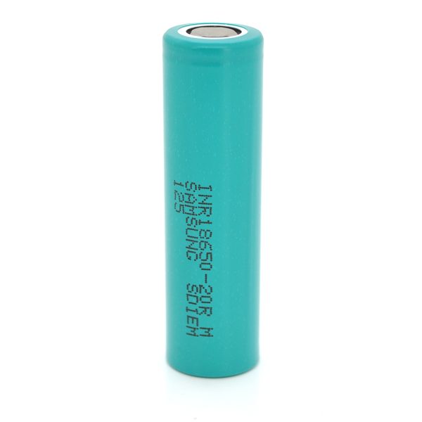 Акумулятор Li-Ion 18650 Samsung INR18650-20R, 2000mAh, 22A, 4.2 / 3.7 / 2.5V, GREEN, 2 шт в упаковці, ціна за 1 шт