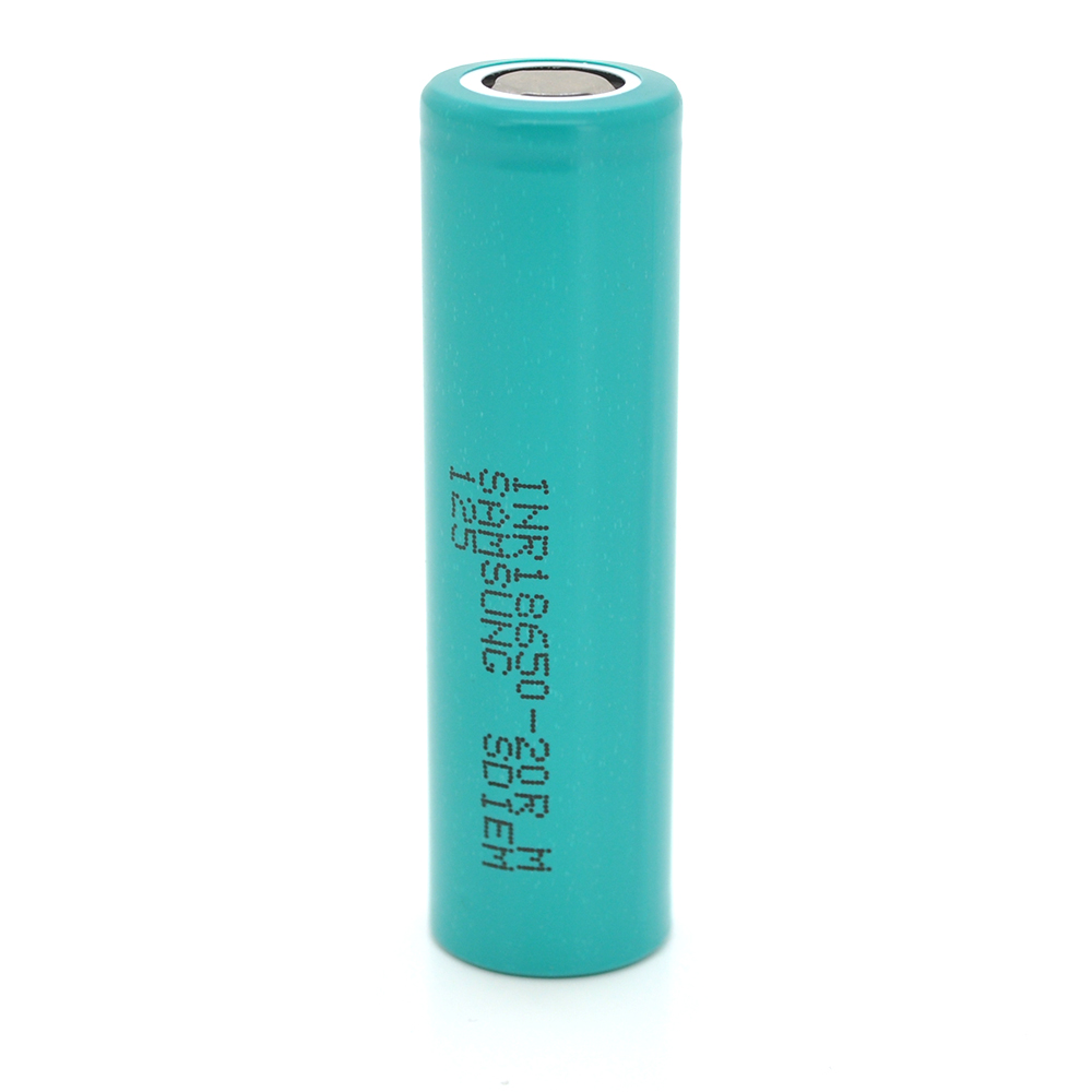 08167 Акумулятор Li-Ion 18650 Samsung INR18650-20R, 2000mAh, 22A, 4.2 / 3.7 / 2.5V, GREEN, 2 шт в упаковці, ціна за 1 шт - Зображення 1