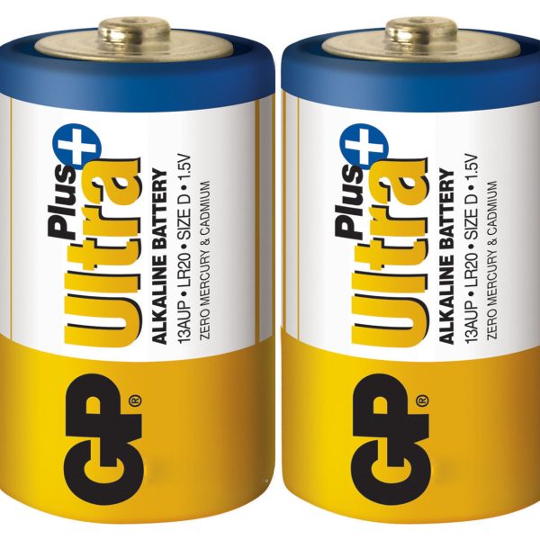 Батарейка GP Ultra Plus 13AUP-S2 / LR20 лужна, 2 шт у вакуумній упаковці, ціна за упаковку