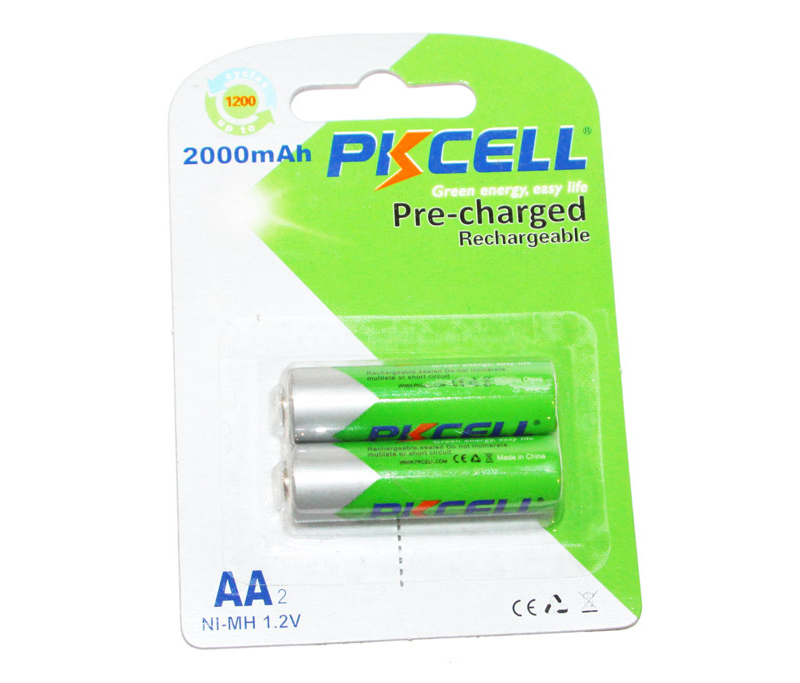 09327 Акумулятор PKCELL 1.2V AA 2000mAh NiMH Already Charged, 2 штуки у блістері ціна за блістер, Q25 - Зображення 1