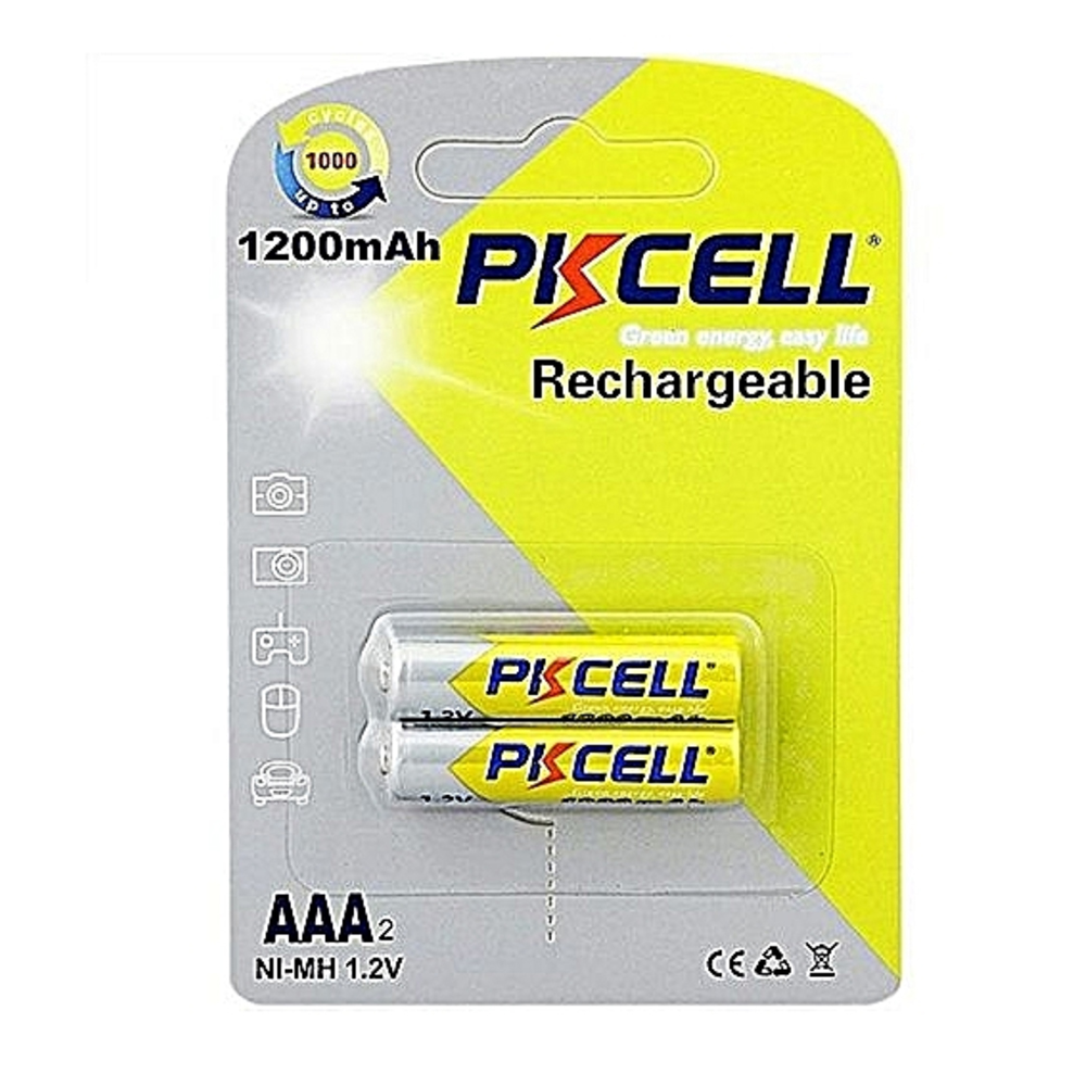 09339 Акумулятор PKCELL 1.2V AAA 1200mAh NiMH Rechargeable Battery, 2 штуки у блістері ціна за блістер, Q12 - Зображення 1