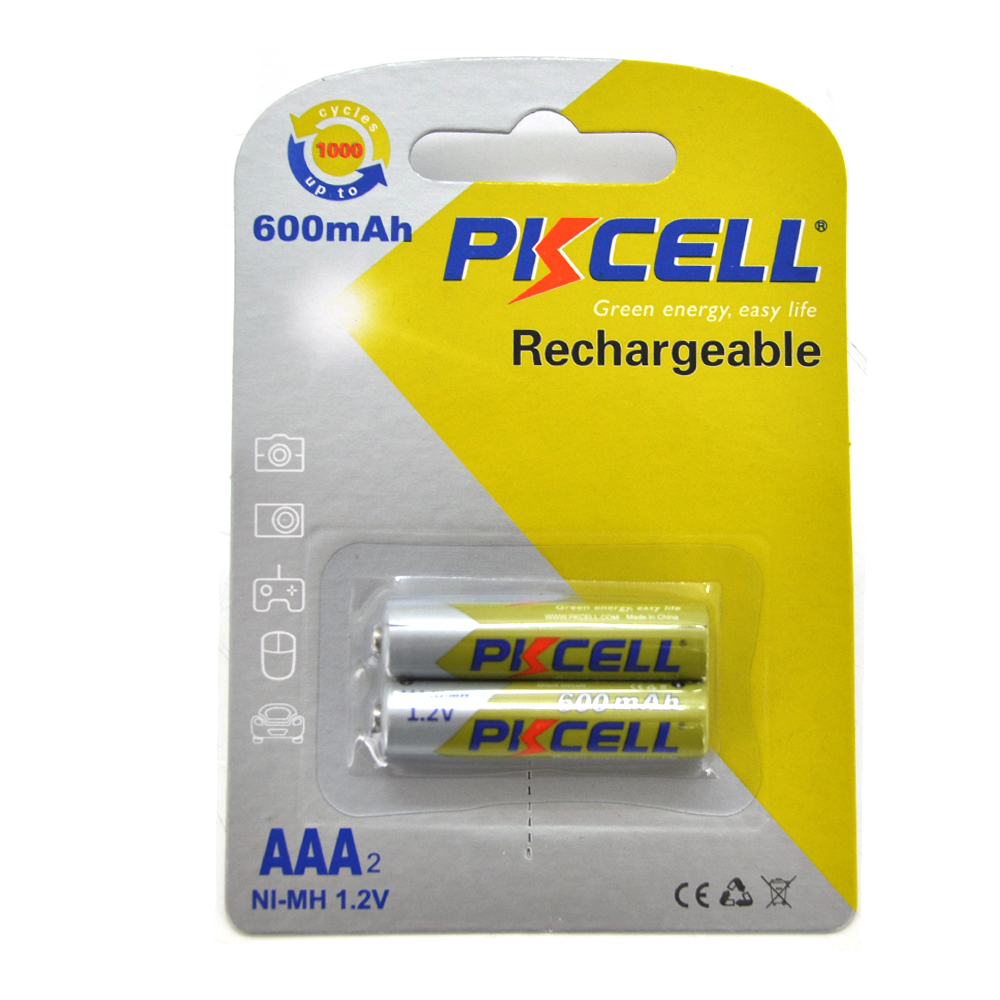 09341 Акумулятор PKCELL 1.2V AAA 600mAh NiMH Rechargeable Battery, 2 штуки в блістері ціна за блістер, Q12 - Зображення 1