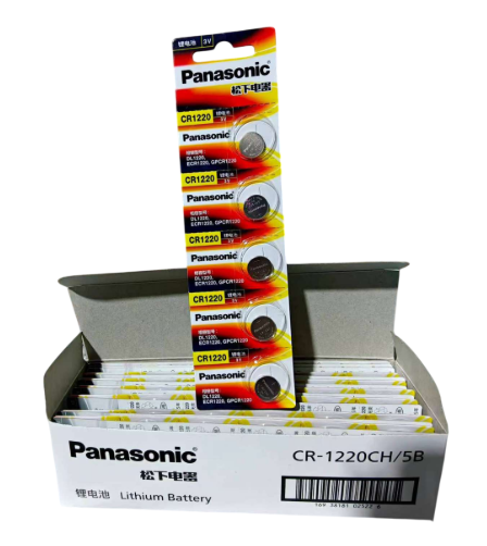 Батарейка літієва CR1220CH, PANASONIC, 3V, 35 mAh, 12.5x2mm, 0.8g, 5 шт у блістері (упак.100 штук) ціна за блист.