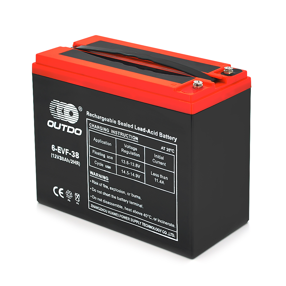 13022 Тягова акумуляторна батарея AGM OUTDO 6-DZM-38 (EVF-38), 12V 38Ah, (223 х 105 х 174), Q1 - Зображення 1