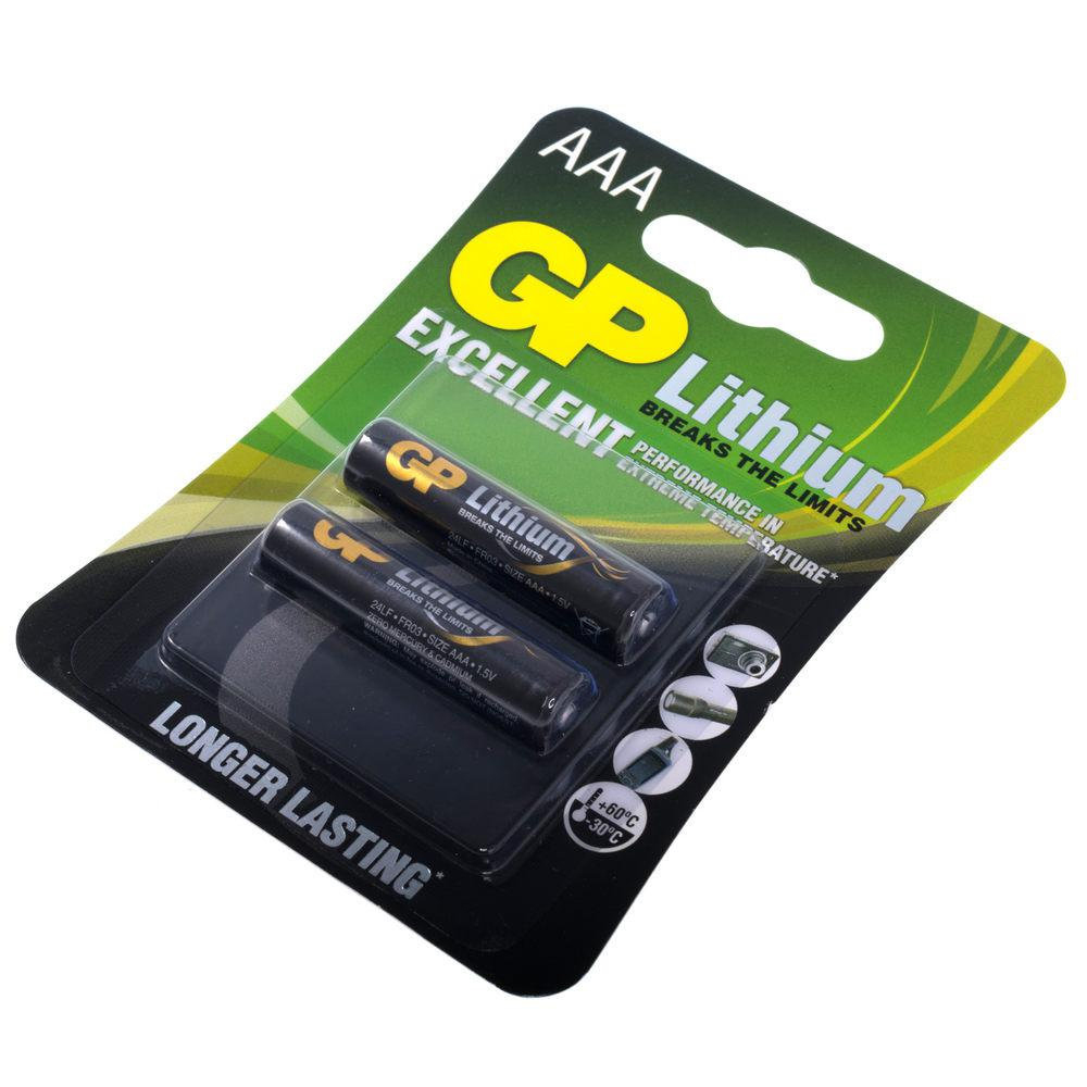 15970 Батарейка GP 24LF-U2, літієва AAA, 2 шт у вакуумній упаковці, ціна за упаковку - Зображення 1