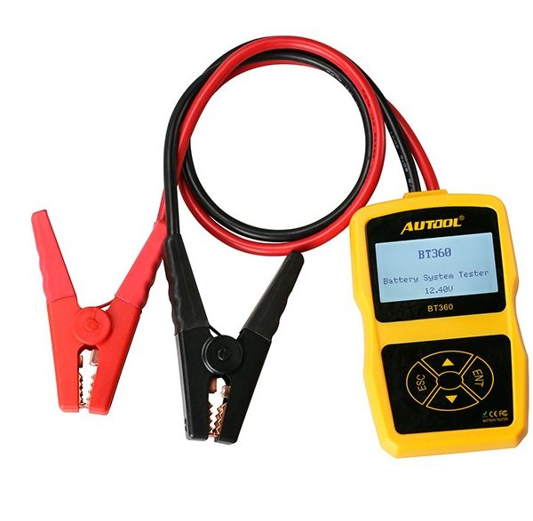 Тестер для акумуляторних батарей BT- 360 + крокоділли
