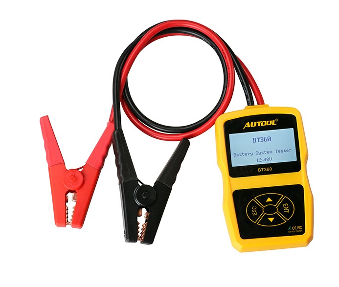 16469 Тестер для акумуляторних батарей BT- 360 + крокоділли - Зображення 1
