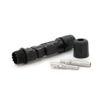 Коннектор MC4 Premium, 1000V, 30A, мідь CN під затискач, U-подібний, під перетин 2,5-6 мм&sup2;, 0,5 мОм, IP67, -40 ℃ ~ 105 ℃, вогнестійкість UL94-VO, Q1000. Чорний