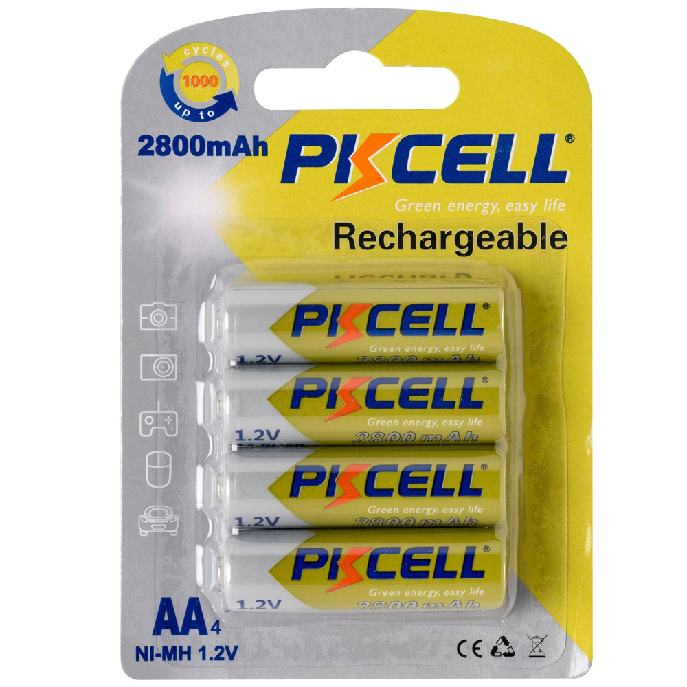 16686 Акумулятор PKCELL 1.2V AA 2800mAh NiMH Rechargeable Battery, 4 штуки у блістері ціна за блістер, Q12 - Зображення 1