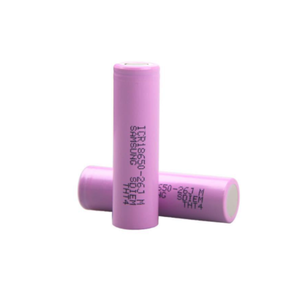Акумулятор Li-Ion 18650 Samsung ICR18650-26J, 2600mAh, 5.2A, 4.2 / 3.6 / 2.5V, PINK, 2 шт в упаковці, ціна за 1 шт