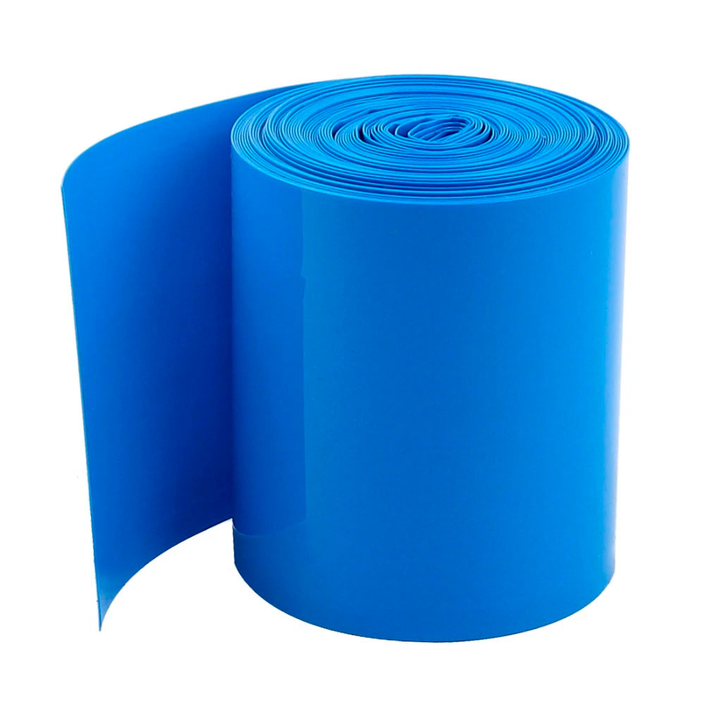 17826 Термоплівка PVC для складання акб LiFePO4, синя, ширина 150мм, (1 метр - 0,066 кг), ціна за метр - Зображення 1