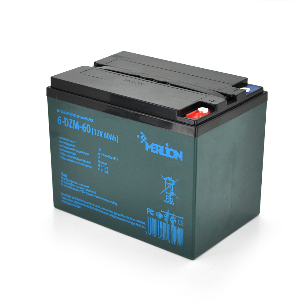 18091 Тягова акумуляторна батарея AGM MERLION 6-DZM-60, 12V 60Ah ( 265 x 168 x 215) Q2 - Зображення 1