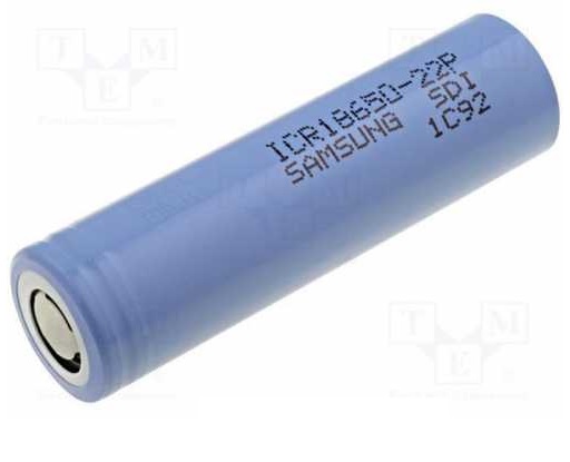 Акумулятор Li-Ion 18650 Samsung ICR18650-22P, 2200mAh, 10A, 4.2 / 3.62 / 2.75V, Blue, 2 шт в упаковці, ціна за 1 шт