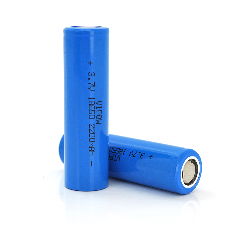 18751 Акумулятор 18650 Li-Ion Vipow ICR18650 FlatTop, 2200mAh, 3.7V, Blue - Зображення 1