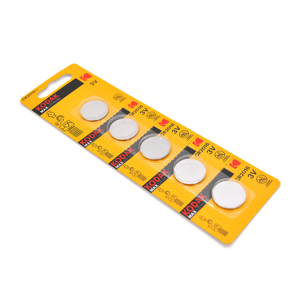 21362 Батарейка літієва KODAK CR2016, 5 шт в блістері, ціна за блістер - Зображення 1