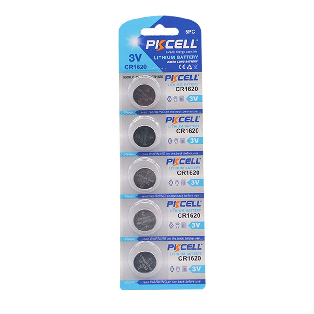 21800 Батарейка літієва PKCELL CR1620, 5 шт у блістері (упак.100 штук) ціна за блист. Q30 - Зображення 1