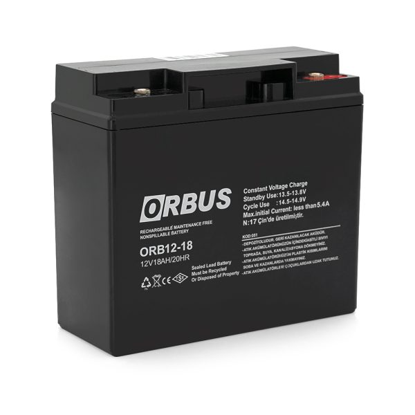 Акумуляторна батарея ORBUS ORB1218 AGM 12V 18 Ah (180 x76x167) 5 kg Q4 / 192