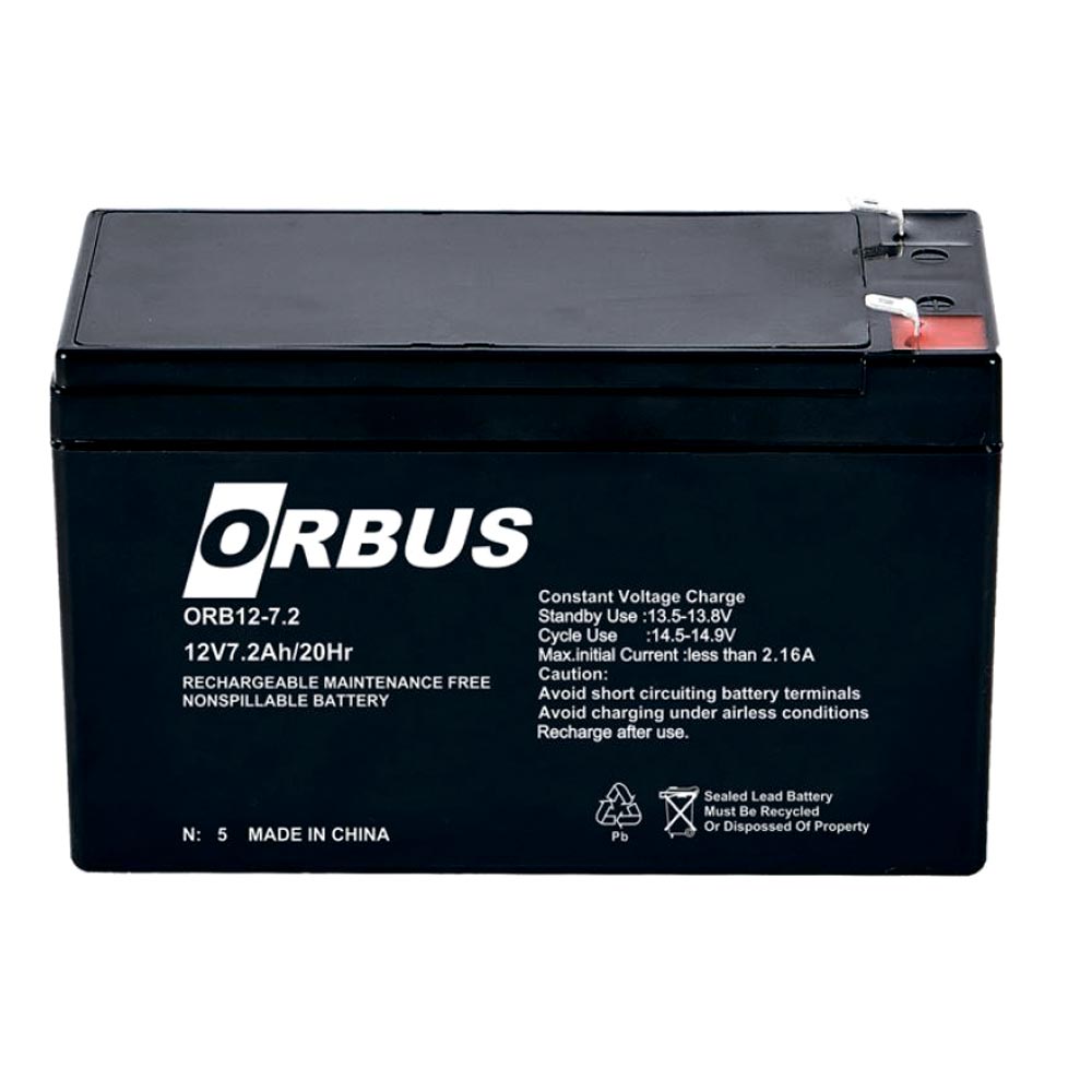 29655 Акумуляторна батарея ORBUS ORB1272 AGM 12V 7,2Ah (150 x 65 x 90) 2.0 kg Q10 / 450 - Зображення 1