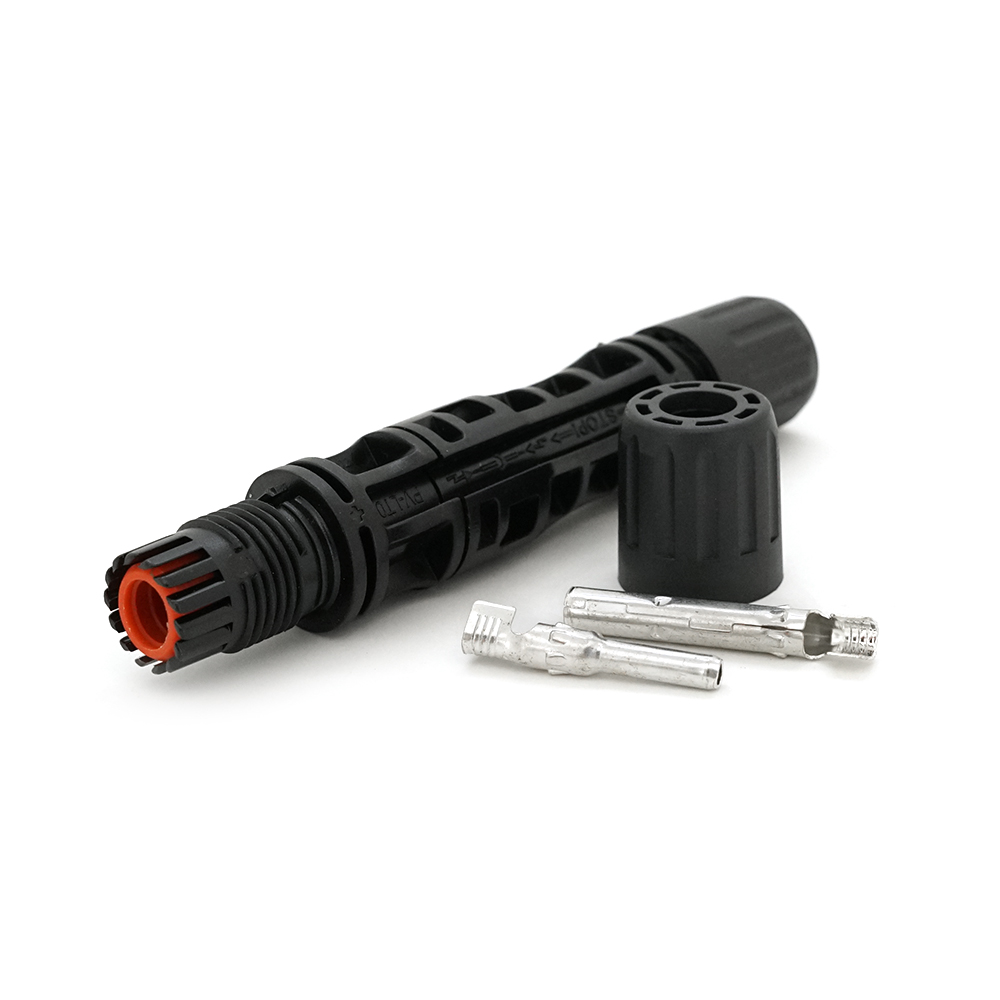 31200 Коннектор MC4 1500V, 30A, луджений-мідний під затискач, U-подібний, під перетин 2,5-6 мм² IP67 фотоелектричний для монтажу сонячних систем, Q500, OEM, чорний - Зображення 1