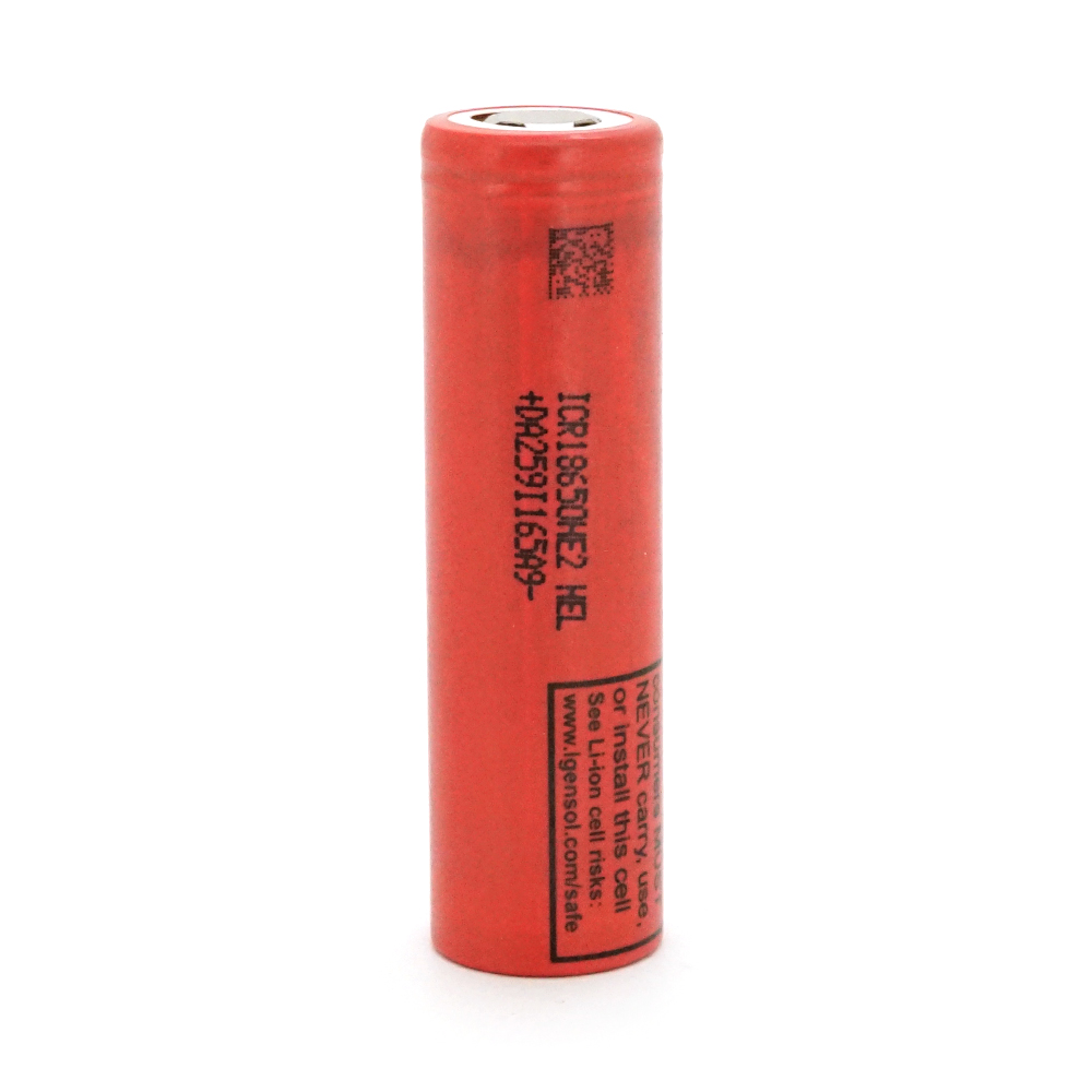 33472 Акумулятор 18650 Li-Ion LG ICR18650HE2 (LG HE2), 2500mAh, 20A, 4.2 / 3.6 / 2.0V, Red - Зображення 1