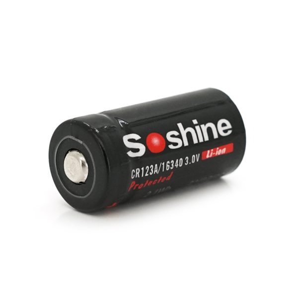 Акумулятор 16340 / CR123 Li-Ion Soshine 16340P-3.0-700 Protected, 700mAh, 3.0V, Black