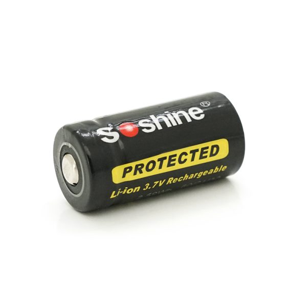 Акумулятор 16340 / CR123 Li-Ion Soshine 16340P-3.7-700 Protected, 700mAh, 0.7A, 4.2 / 3.6 / 2.75V, Black