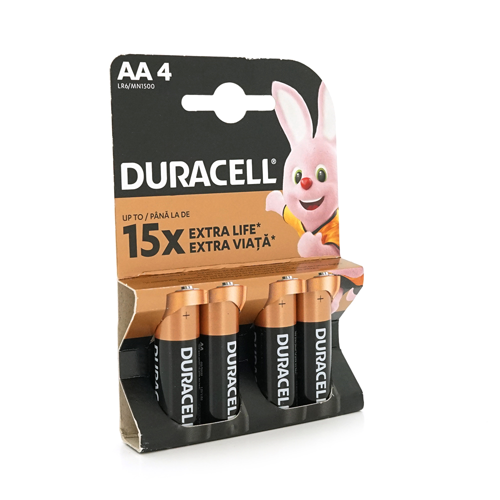 35963 Батарейка лужна DURACELL LR06 (АА) MN1500, 4шт у блістері, ціна за блістер - Зображення 1