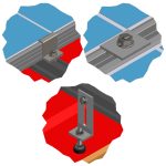 Комплект кріплень для похилої покрівлі НА 4 ФОТОМОДУЛЯ / розмір модуля(2278х1133х35)(алюміній)