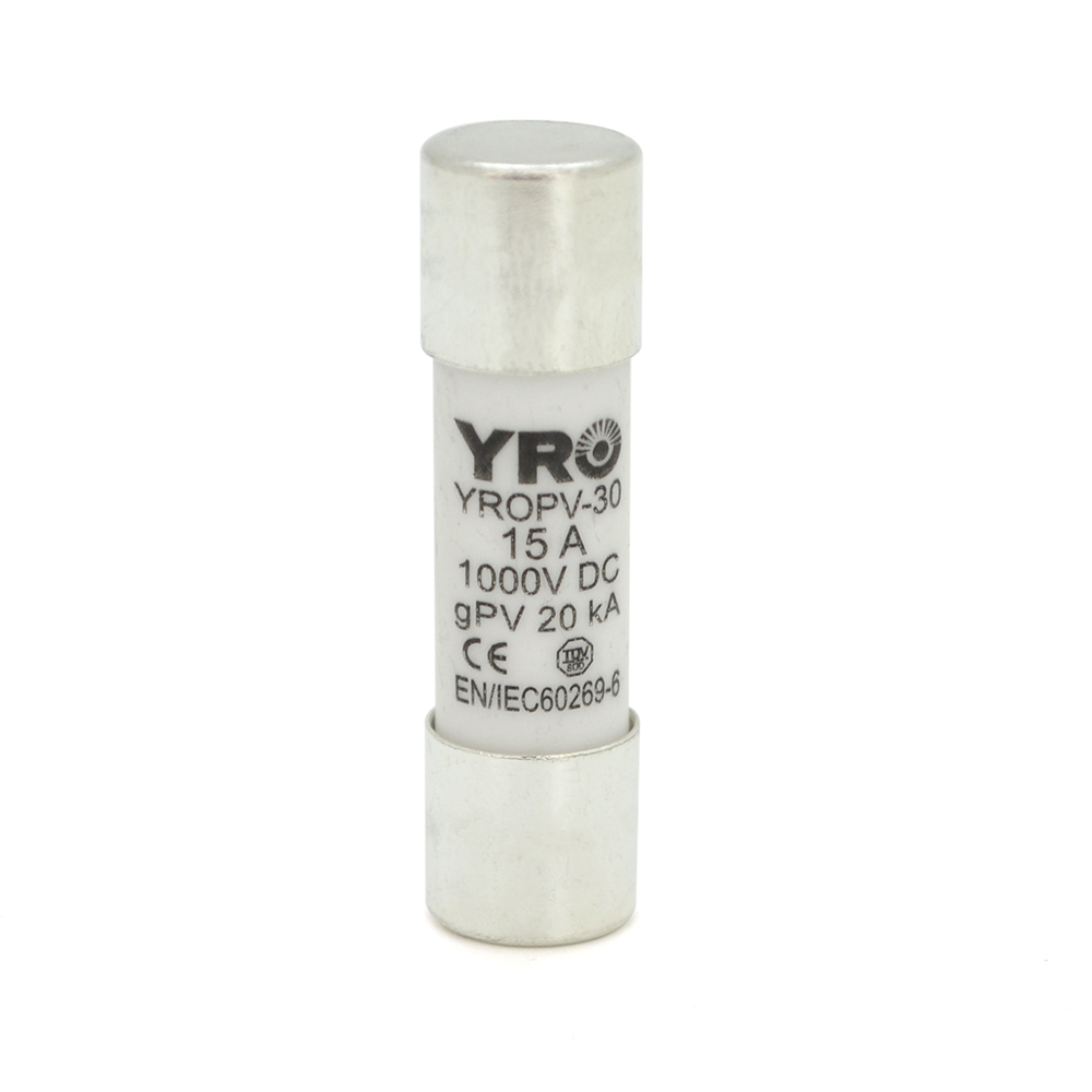 36620 Плавкий запобіжник YROPV-30, 15A, 1000Vdc, 10×38mm, постійна напруга, 20 штук в упаковці, ціна за 1 штуку - Зображення 1