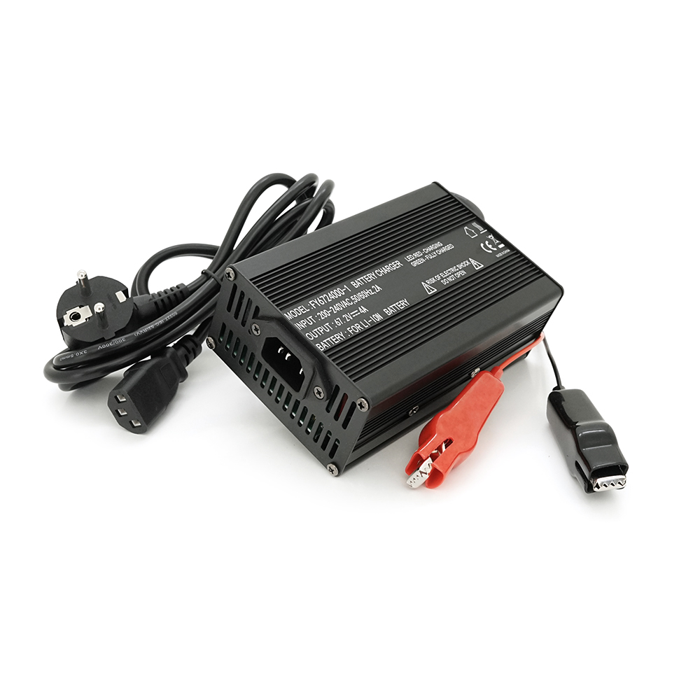 36879 Зарядний пристрій для акумуляторів Li-ion 67.2V4A+ крокодили 135x90x50mm - Зображення 1