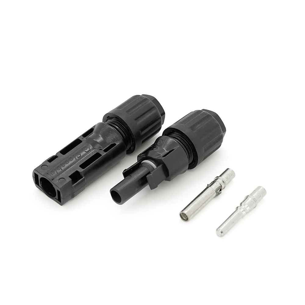 38334 Коннектор MC4 1500V, 50A, луджений-мідний трубчастий, під перетин 2.5-4мм², 0.5мОм, вогнестійкість UL94-VO, IP68, Q500, Black - Зображення 1