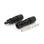 Коннектор MC4 Risin, 1000V, 30A, мідний під затискач, U-подібний, під перетин 2.5-6мм&sup2;, 0.5мом, вогнестійкість UL94-VO, IP67, Q500, чорний