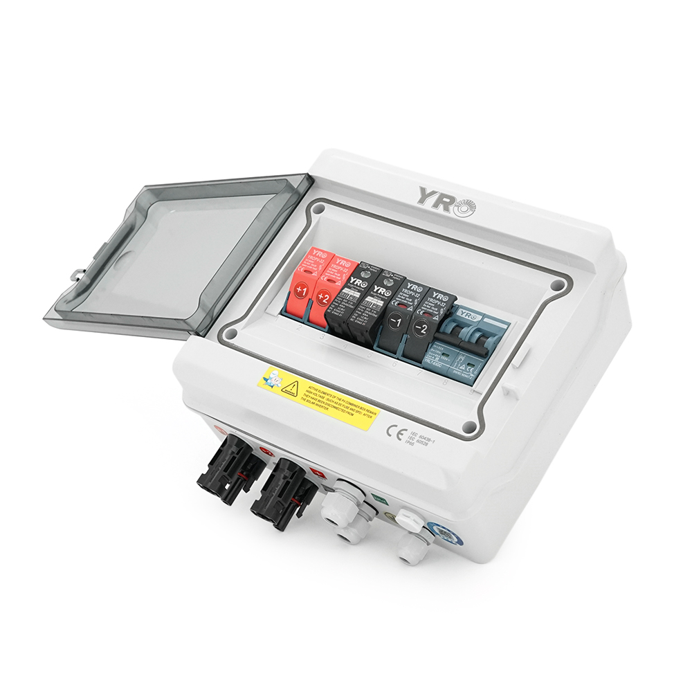 39158 Комбінатор для сонячних систем YRPVB-2 / 1CB DC550V блискавкозахист+замок (2входу / 1 вихід)(струм 20А 550В) - Зображення 1