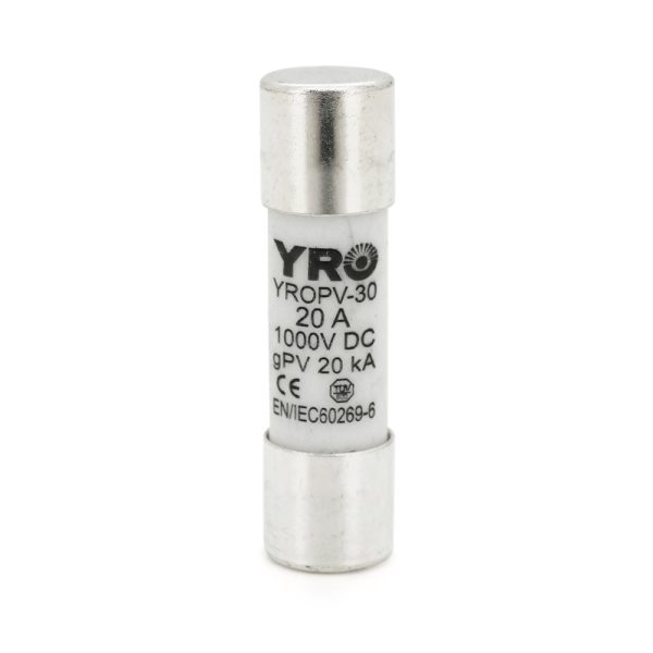 Плавкий запобіжник YROPV-30, 20A, 1000Vdc, 10&times;38mm, постійна напруга, 10 штук в упаковці, ціна за 1 штуку