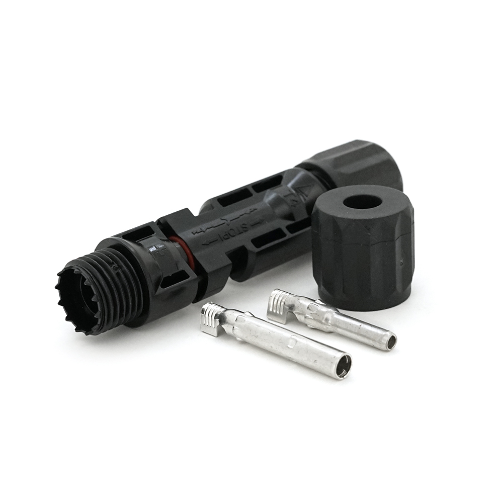 39177 Коннектор MC4 V-TAC, 1000V, 30A, луджений-мідний під затискач, U-подібний, під перетин 2,5-6 мм², <0,35 мом, IP67, -40 ℃ ~ 85 ℃, для монтажу сонячних систем, Black - Зображення 1