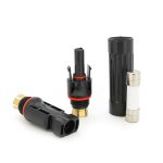 Конектор RISIN MC4, під вбудований плавкий запобіжник (у комплекті), 3А,1000 В, 0.5mm&Omega;, вогнестійкість UL94-VO,IP67, -40℃-+90℃, Black - Зображення 5