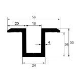 Притиск міжмодульний омегоподібний 56 / 30мм шириною 40мм без покриття - Зображення 2